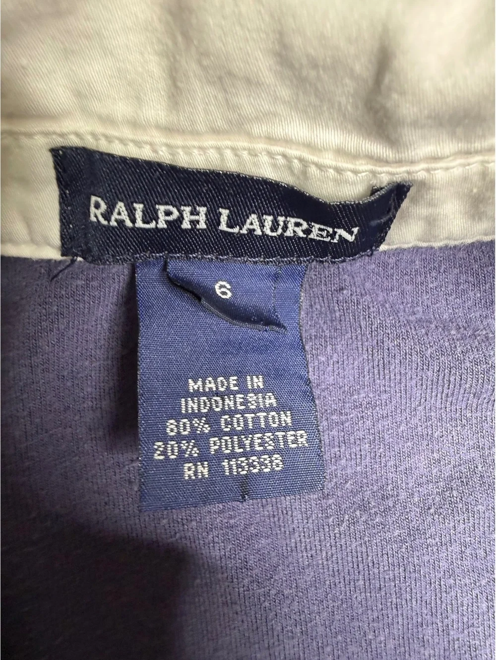 Ralph Lauren Girls Size 6 Navy Velour Dress Cream Collar Long Sleeve